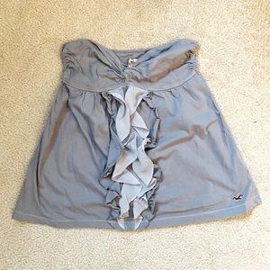 Hollister strapless top with ruffle embellishment women size M